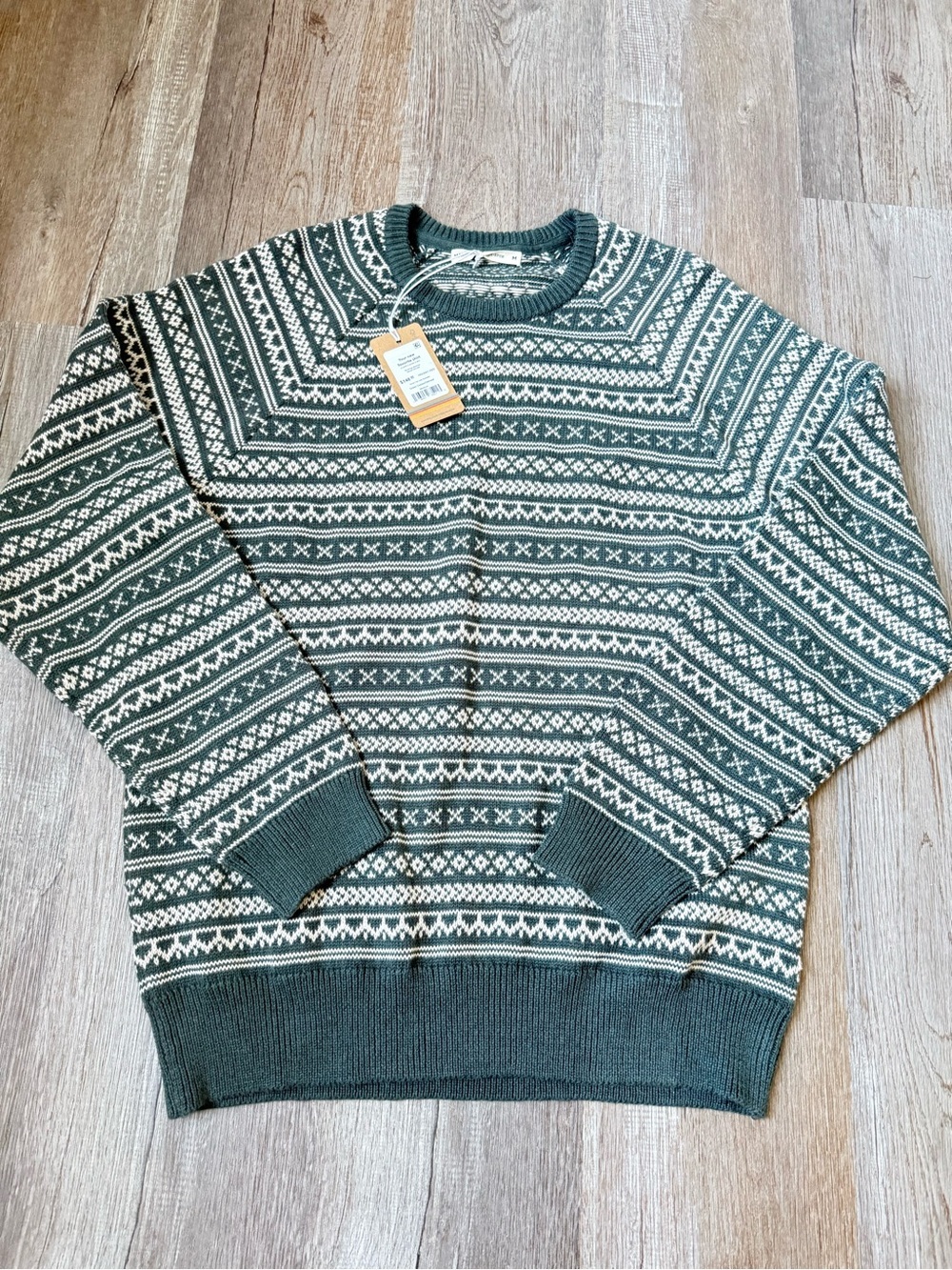 Marine Layer XL NWT Knox Fair Isle Sweater Green Gables Oatmeal Holiday 2023 M